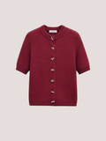 Red Short Sleeve Cardigan