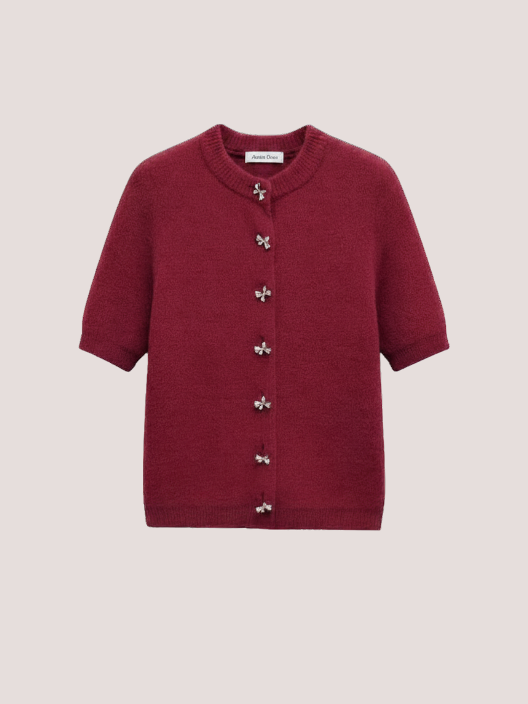 Red Short Sleeve Cardigan