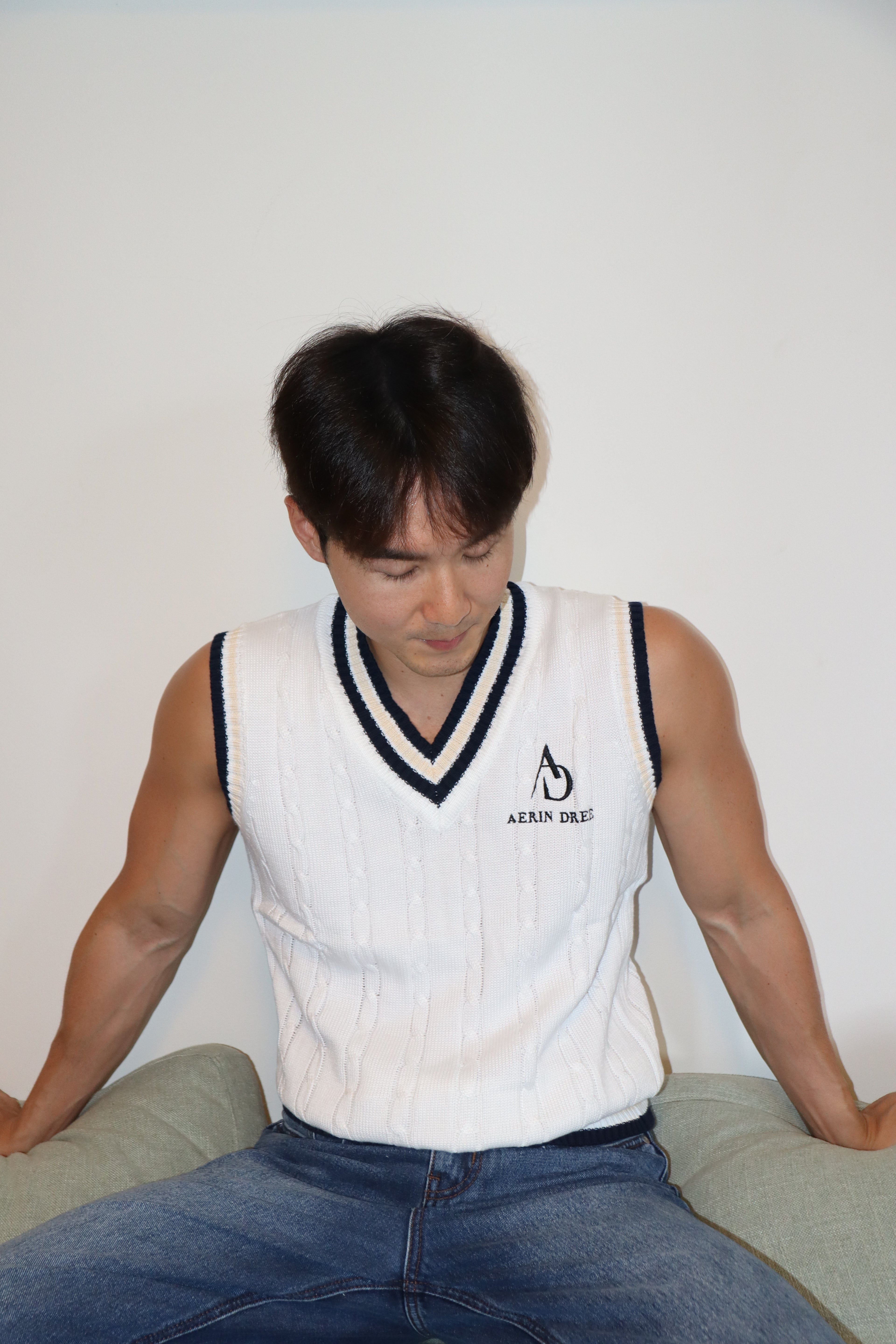 Cotton V-Neck Sweater Vest