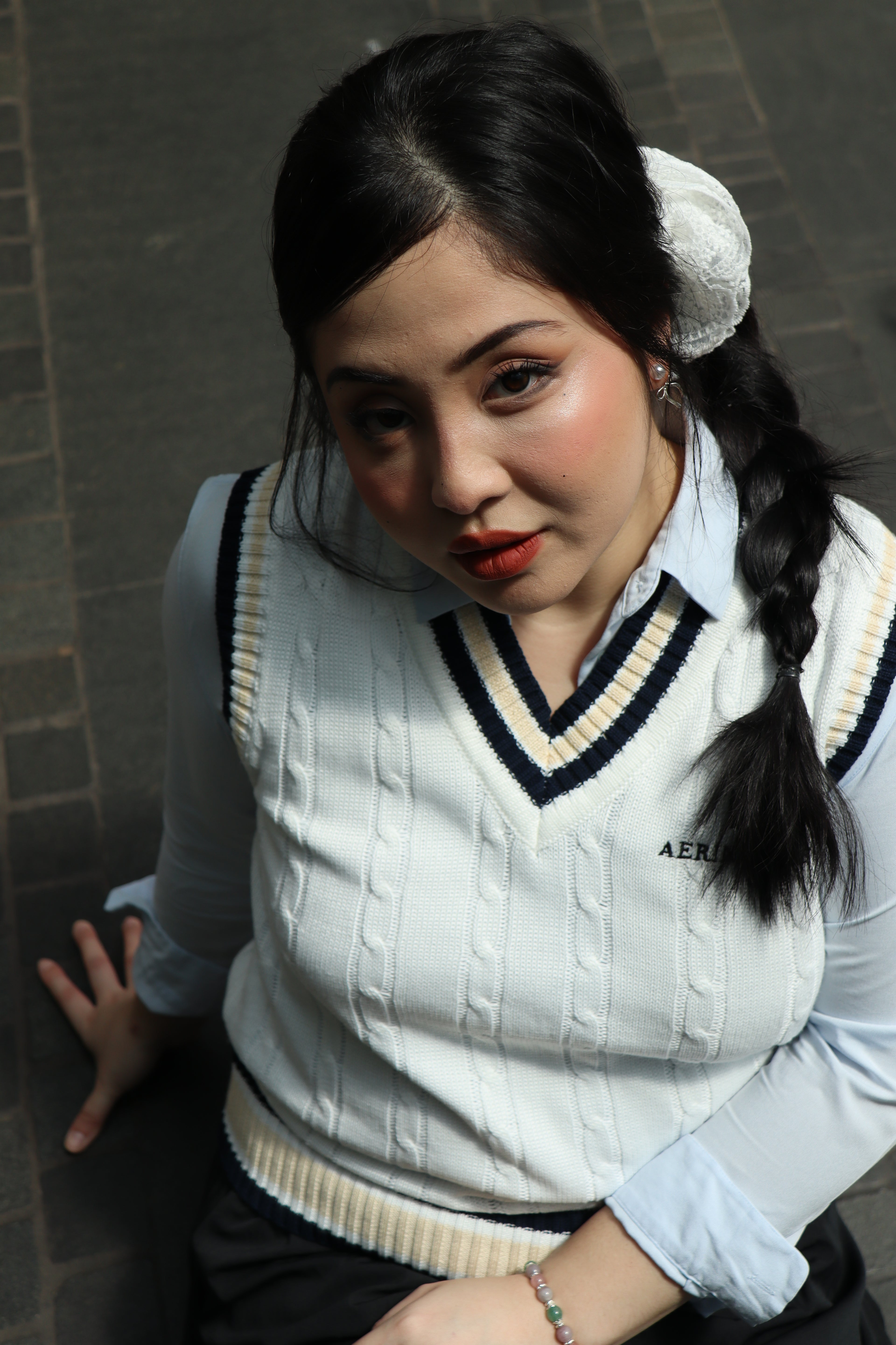 Cotton V-Neck Sweater Vest