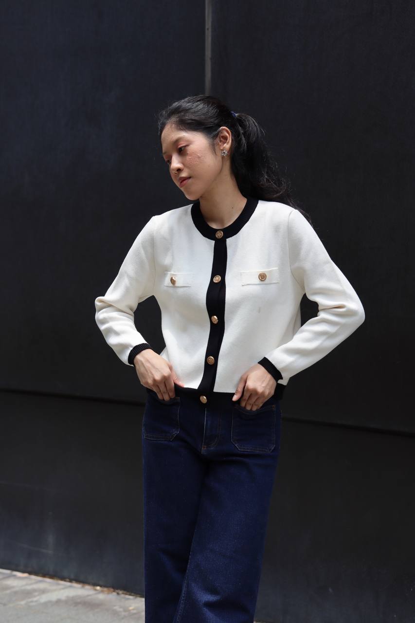 White Long Sleeve cardigan